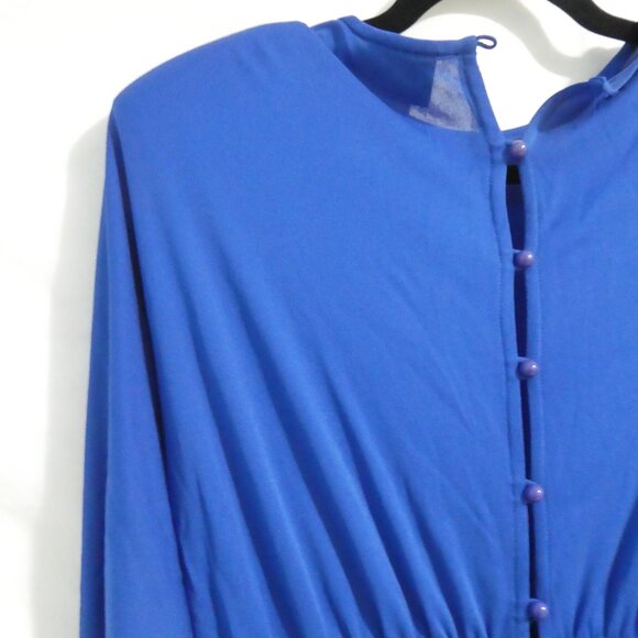 RANDY COLLECTIONS | size 14 | Elegant Blue Long Sleeve Event Party Dress - Picture 10 of 16